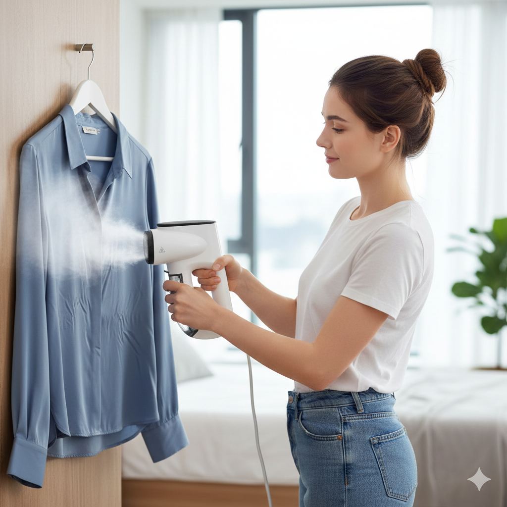 Passadeira a vapor portátil por sucção para roupas