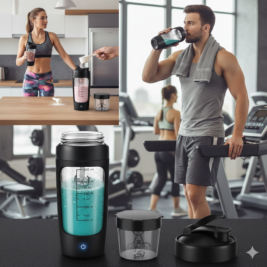 Copo elétrico portátil para shakes, totalmente automático