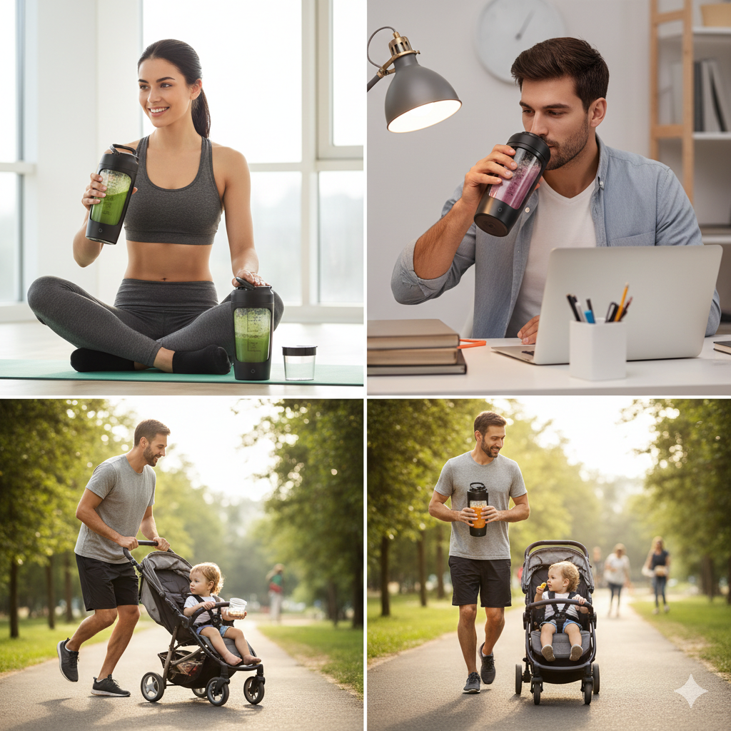 Copo elétrico portátil para shakes, totalmente automático