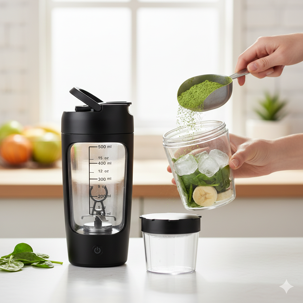 Copo elétrico portátil para shakes, totalmente automático