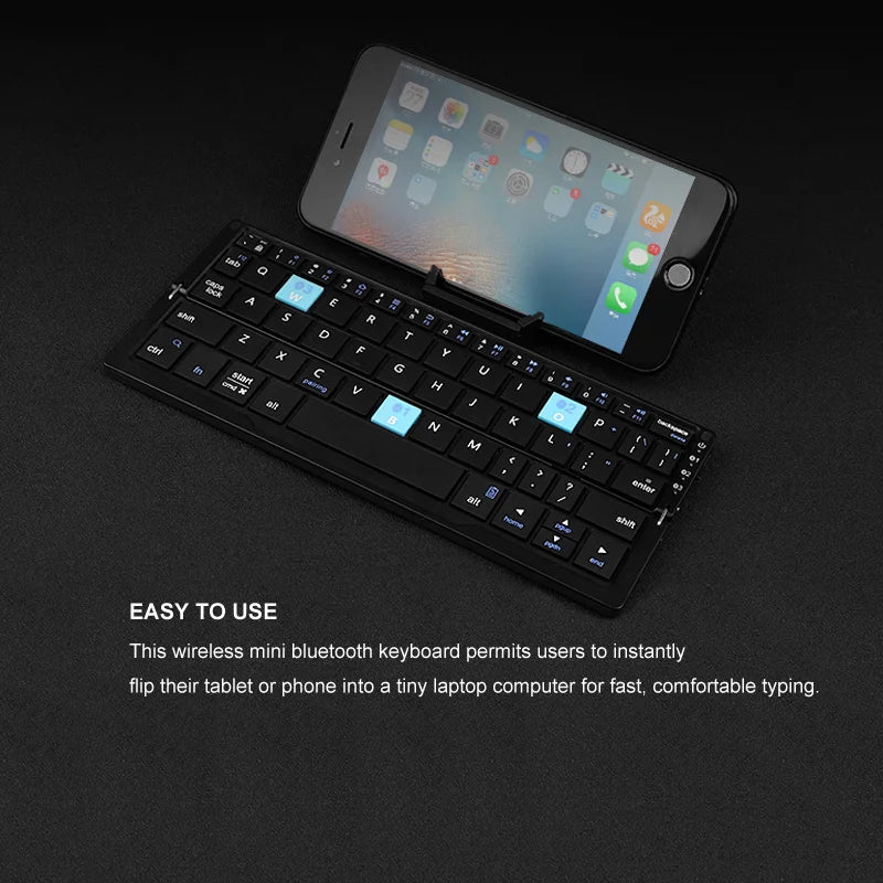 Teclado Bluetooth dobrável mini BOW, sem fio
