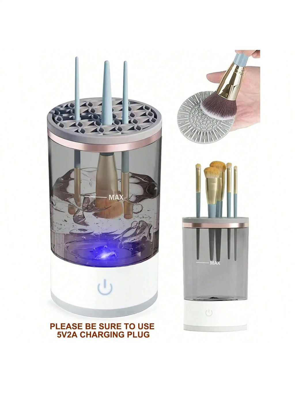 Máquina elétrica de limpeza de pincéis de maquiagem