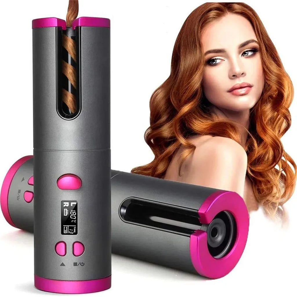 Modelador de Cachos Automático para Cabelo, Sem Fio, com Aquecimento Rápido Automático