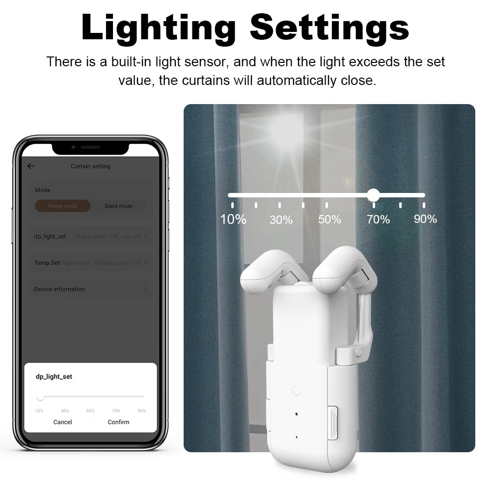 Robô para cortina inteligente elétrica com Wi-Fi