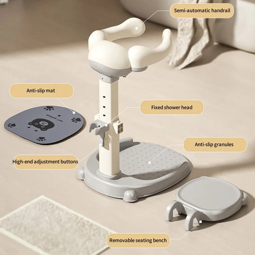 Banheira de bebê com suporte ajustável e multifuncional