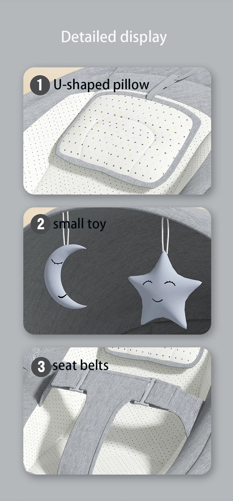 Cadeira de balanço elétrica para bebê com Bluetooth