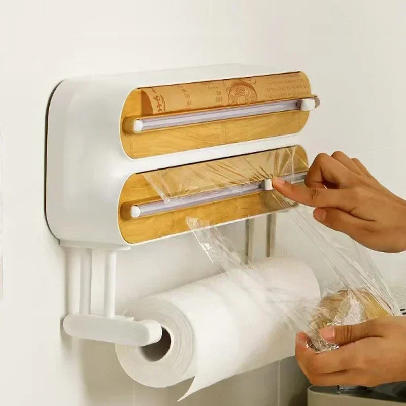 Dispensador de Filme Plástico com Cortador e Suporte Magnético